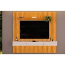 Ver imagem 1 de Estante P- Sala até 65 Pol Pratic Ripado C- 3 Gavetas 223x240cm Cedro-bali - Dj Móveis