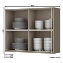 Ver imagem 2 de Armário Aéreo Évelin 2 Portas de Vidro 80 Cm Duna - Henn