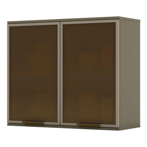 Armário Aéreo Évelin 2 Portas de Vidro 80 Cm Duna - Henn