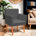 Ver imagem 2 de Kit com 2 Poltronas Cadeiras Elegante Confortável e Reforçada para Sala Carol Suede