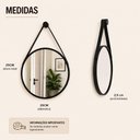 Ver imagem 2 de Espelho Decorativo Redondo 25cm Moldura Plástico Parede Banheiro Preto Kangur