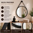 Ver imagem 3 de Espelho Decorativo Redondo 25cm Moldura Plástico Parede Banheiro Preto Kangur