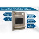Ver imagem 4 de Estante P/ Sala até 90 Pol Modular 2.6 Ripado C/ 2 Portas 1 Prat. 258x250cm Tauari/gris Fosco -