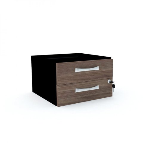 Gaveteiro Aéreo 2 Gavetas Maxxi Preto/Walnut