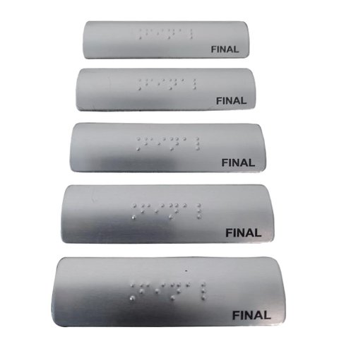 KIT 10 PLACAS BRAILE PARA CORRIMÃO FINAL ALUMINIO