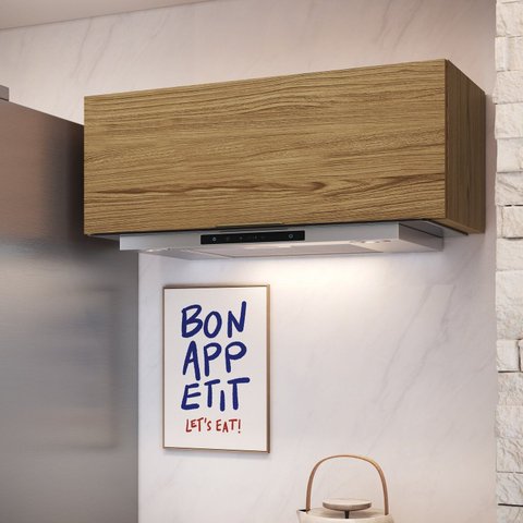 Armário Aéreo Porta Basculante 80cm Florença Marrom/Marromle