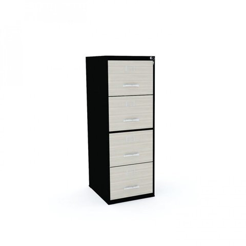 Gaveteiro Arquivo 4 Gavetas Maxxi Preto/Nogueira Casablanca