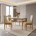 Ver imagem 1 de Mesa de Jantar Kit 4 Cadeiras Madeira Maciça Siera Siera Cerejeira Palha
