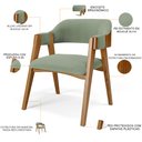 Ver imagem 4 de Cadeira para Sala de Jantar e Estar Living Estofada Suran L02 Bouclê Oliva - Lyam Decor