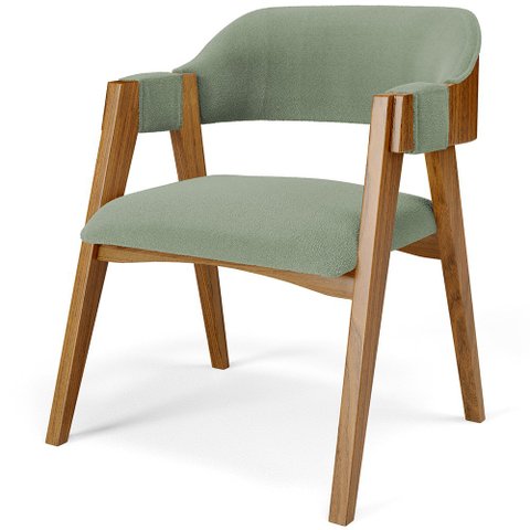 Cadeira para Sala de Jantar e Estar Living Estofada Suran L02 Bouclê Oliva - Gtdnexxus