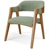 Cadeira para Sala de Jantar e Estar Living Estofada Suran L02 Bouclê Oliva - Gtdnexxus - 1
