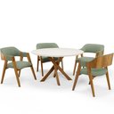 Ver imagem 6 de Cadeira para Sala de Jantar e Estar Living Estofada Suran L02 Bouclê Oliva - Gtdnexxus