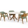 Cadeira para Sala de Jantar e Estar Living Estofada Suran L02 Bouclê Oliva - Gtdnexxus - 6