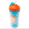 Copo Infantil Bebê Criança +12 Meses Parede Dupla C/ Tampa Retrátil Canudo Silicone Animal Fun - Leã - 5