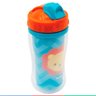 Copo Infantil Bebê Criança +12 Meses Parede Dupla C/ Tampa Retrátil Canudo Silicone Animal Fun - Leã - 6