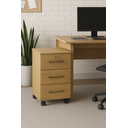 Ver imagem 2 de Gaveteiro Escritório 3 Gavetas e Rodízio Mdp 36x65,5x36cm Carvalho 0744
