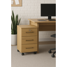 Gaveteiro Escritório 3 Gavetas e Rodízio Mdp 36x65,5x36cm Carvalho 0744 - 2