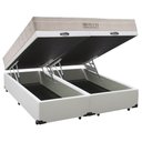 Ver imagem 2 de Cama Box Baú King Sintético Bipartido + Colchão Airtech Molas Ensacadas 65x193x203 Cor:branco