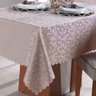 Toalha de Mesa 160x210 Jacquard Impermeável 6 Lugares Areia - 2