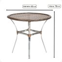 Ver imagem 2 de Mesa de Aluminio Polido e Tampo Tramado em Fibra Sintética para Jardim, Area Externa, Varanda - Argi