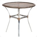 Ver imagem 1 de Mesa de Aluminio Polido e Tampo Tramado em Fibra Sintética para Jardim, Area Externa, Varanda - Argi