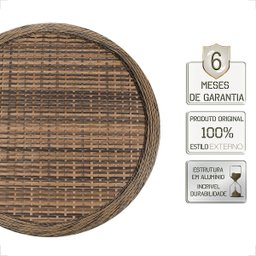 Mesa de Aluminio Polido e Tampo Tramado em Fibra Sintética para Jardim, Area Externa, Varanda - Argi - 3