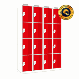 Armário de Aço 16 Portas - Nk 4334 Compatível com Capacete Nilko Armários Vermelho Chave Padrão - 1