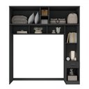 Ver imagem 3 de Guarda-roupa Solteiro Modulado Ponte Lugano 4 Portas 1 Gaveta Grafite - Hecol Móveis