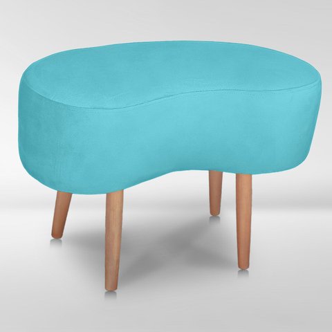 Puff Orgânico Curvo Feijão para Sala e Quarto Recepção Clínica e Escritório Suede