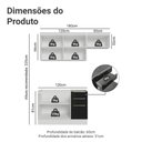 Ver imagem 3 de Armário de Cozinha Compacta 180 Cm Branco/preto Lux Madesa 03