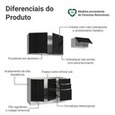 Ver imagem 4 de Armário de Cozinha Compacta 180 Cm Branco/preto Lux Madesa 03