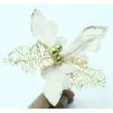 Ver imagem 1 de Kit 20 Flor Artificial Decoração Brilho Ouro Glitter 15cm
