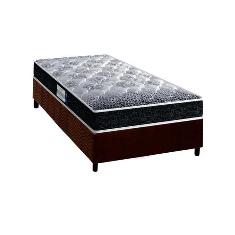 Cama Box Solteiro: Colchão Espuma D33 Probel /EP Anatômico Advanced Tech1500 + Base CRC Suede Brown(
