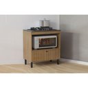 Ver imagem 1 de Balcão de Cozinha P/ Cooktop C/ Tampo Bl3315 C/ 1 Porta e 1 Nicho 75cm Amêndoa/marmore Lunar -