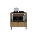 Ver imagem 4 de Balcão de Cozinha P/ Cooktop C/ Tampo Bl3315 C/ 1 Porta e 1 Nicho 75cm Amêndoa/marmore Lunar -
