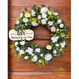 Enfeite de Porta de Entrada Guirlanda de Flores - 60cm - Grande - 3