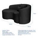 Ver imagem 3 de Kit Recamier Curvo Sala de Estar Inglaterra 150cm Lado Esquerdo e 2 Poltronas Orgânica Luxo Amore Li