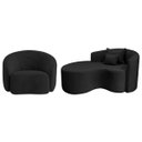 Ver imagem 1 de Kit Recamier Curvo Sala de Estar Inglaterra 150cm Lado Esquerdo e 2 Poltronas Orgânica Luxo Amore Li