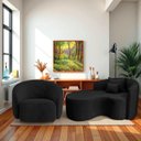 Ver imagem 2 de Kit Recamier Curvo Sala de Estar Inglaterra 150cm Lado Esquerdo e 2 Poltronas Orgânica Luxo Amore Li