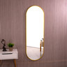 Espelho Grande Oval com Moldura em Metal Corpo Inteiro 150 X 50 Cm Dourado - 4