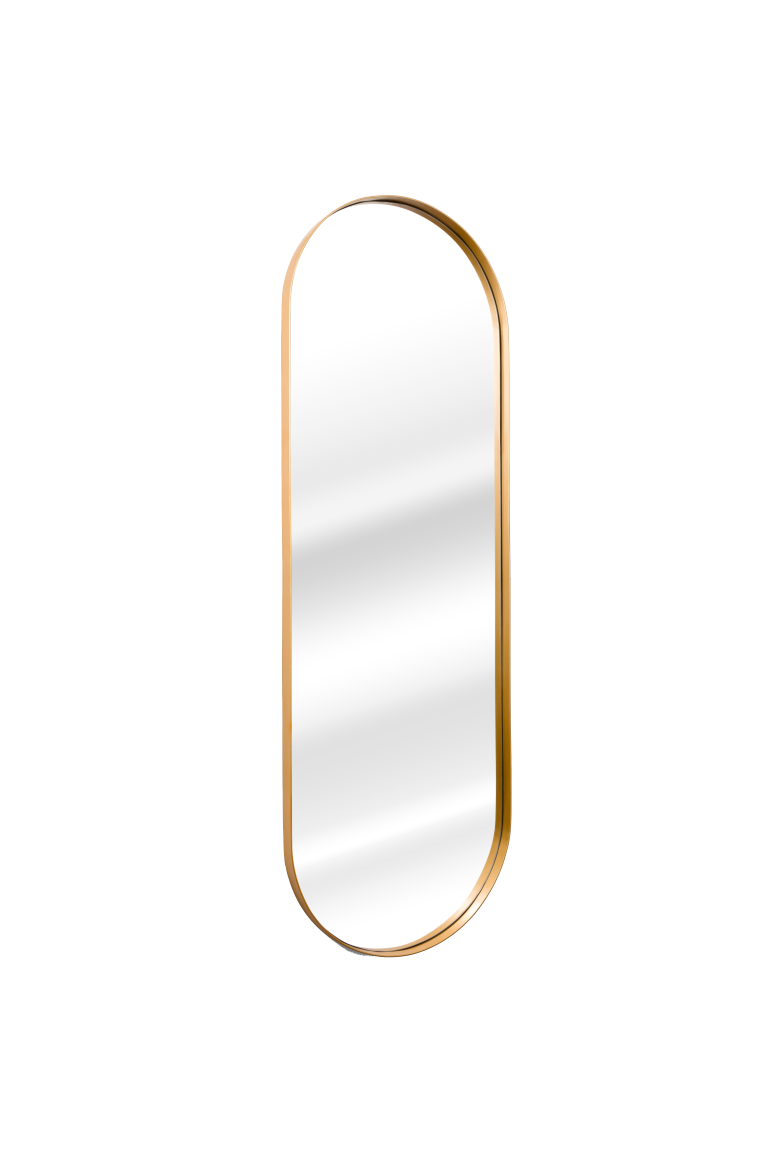 Espelho Oval com Moldura em Metal 150 x 50 cm - Cores - Dourado