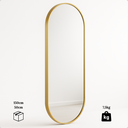 Ver imagem 5 de Espelho Grande Oval com Moldura em Metal Corpo Inteiro 150 X 50 Cm Dourado