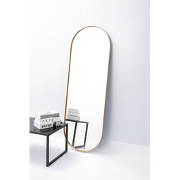 Espelho Grande Oval com Moldura em Metal Corpo Inteiro 150 X 50 Cm Dourado - 2