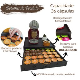 Bandeja Porta Cápsulas 41x40 Dolce Gusto Preto 36 Unidades - 4