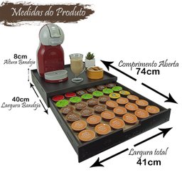 Bandeja Porta Cápsulas 41x40 Dolce Gusto Preto 36 Unidades - 5