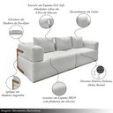 Ver imagem 3 de Sofá Bipartido com Almofadas Soltas 280cm Nuuk Linho Cinza G63 - Gran Belo