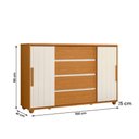 Ver imagem 4 de Cômoda Quarto Evidenza com 4 Gavetas e 2 Portas de Correr Cinamomo/off White