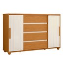Ver imagem 1 de Cômoda Quarto Evidenza com 4 Gavetas e 2 Portas de Correr Cinamomo/off White