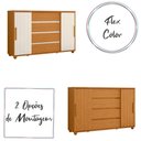 Ver imagem 3 de Cômoda Quarto Evidenza com 4 Gavetas e 2 Portas de Correr Cinamomo/off White