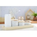 Ver mais imagens de Kit Higiene Porcelana Bebê Maternidade Poá Rosa Bancada K066